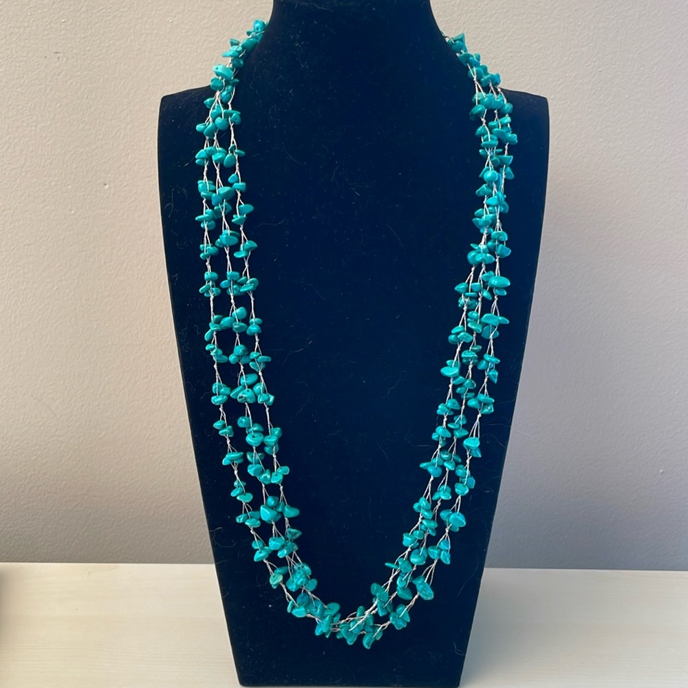 multi strand turquoise gemstone necklace LUC 925 CN Designer Lucas Lameth